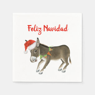 Christmas Burro Feliz Navidad Customizable Napkins