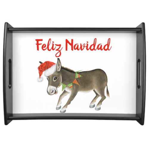 Christmas Burro Feliz Navidad Customizable Serving Tray