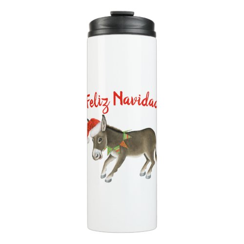 Christmas Burro Feliz Navidad Customizable Thermal Tumbler