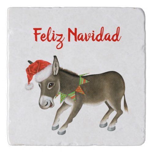 Christmas Burro Feliz Navidad Customizable Trivet