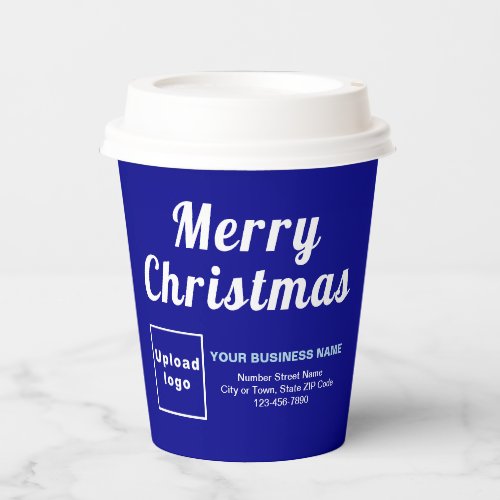 Christmas Business Blue Paper Cup