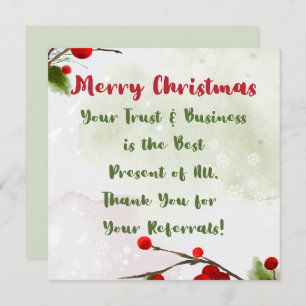 Christmas   Business Budget Marketing Thank you  Holiday Card