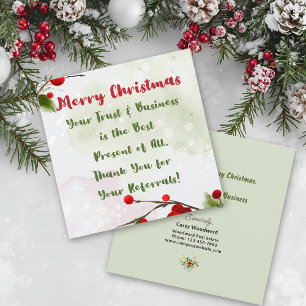 Christmas Business Budget Marketing Thank you Holiday Card
