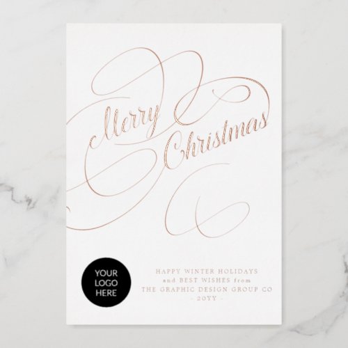 Christmas business corporate greetings custom logo foil holiday card