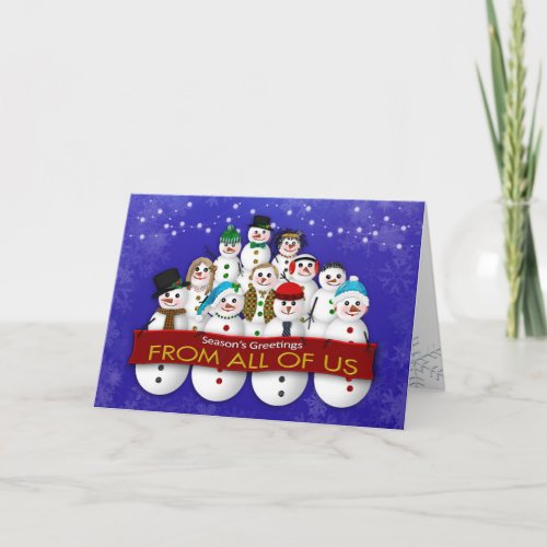 Christmas Business From All of Us Snowman Group Card