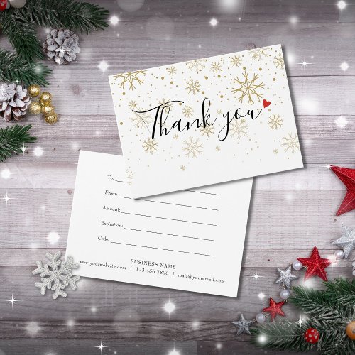 Christmas Business Gift Certificate Thank You Card