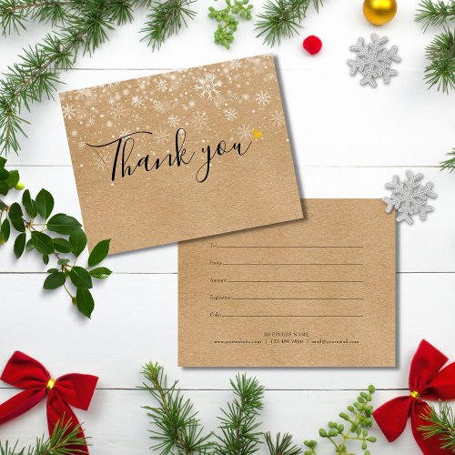 Christmas Business Gift Certificate Thank You Card