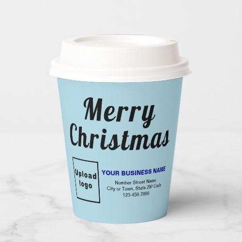 Christmas Business Light Blue Paper Cup