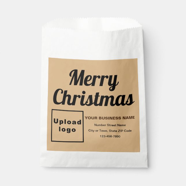 Christmas Business Light Brown Background Favor Bag (Front)