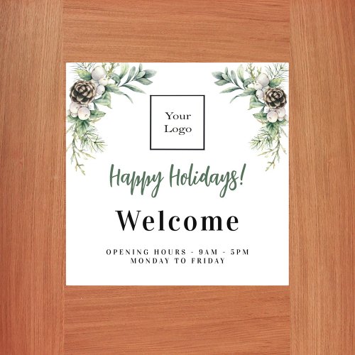 Christmas business logo door sign wall decal 