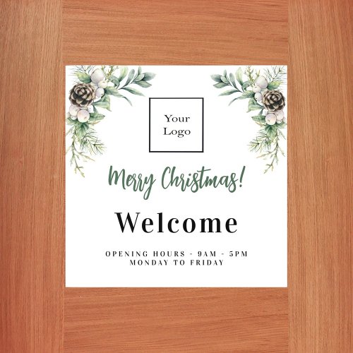 Christmas business logo door sign wall decal 