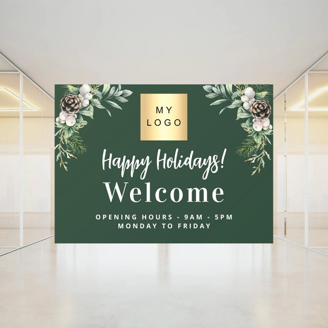Christmas business logo welcome opening hours window cling (Creator Uploaded)