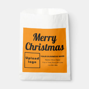 Christmas Business Orange Color Background Favor Bag