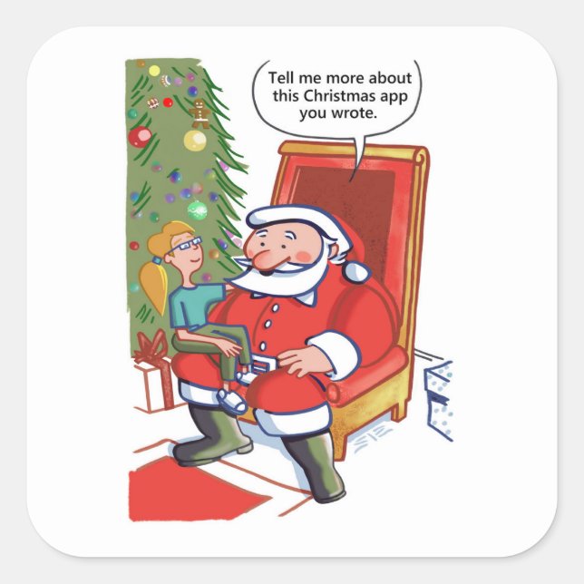 Christmas Business Partners large square stickers (Front)
