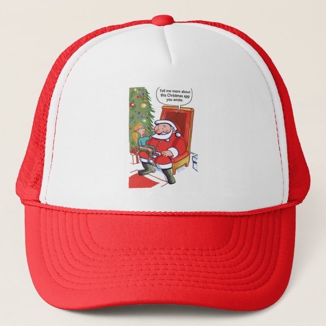 Christmas Business Partners red white trucker hat (Front)