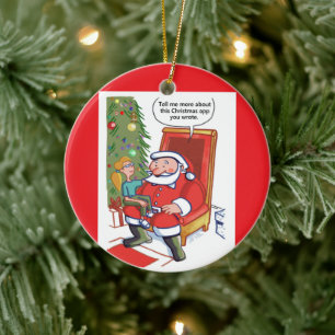 Christmas Business Partners round ceramic ornament