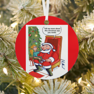 Christmas Business Partners round metal ornament