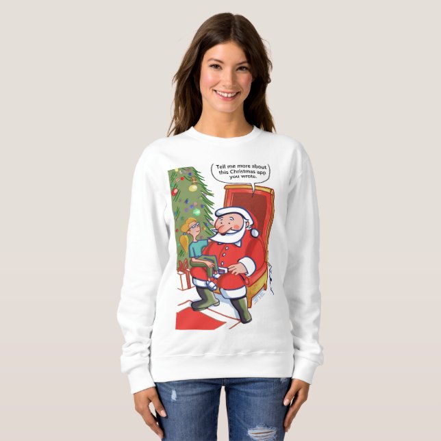 Christmas Business Partners women white sweatshirt (Front Full)