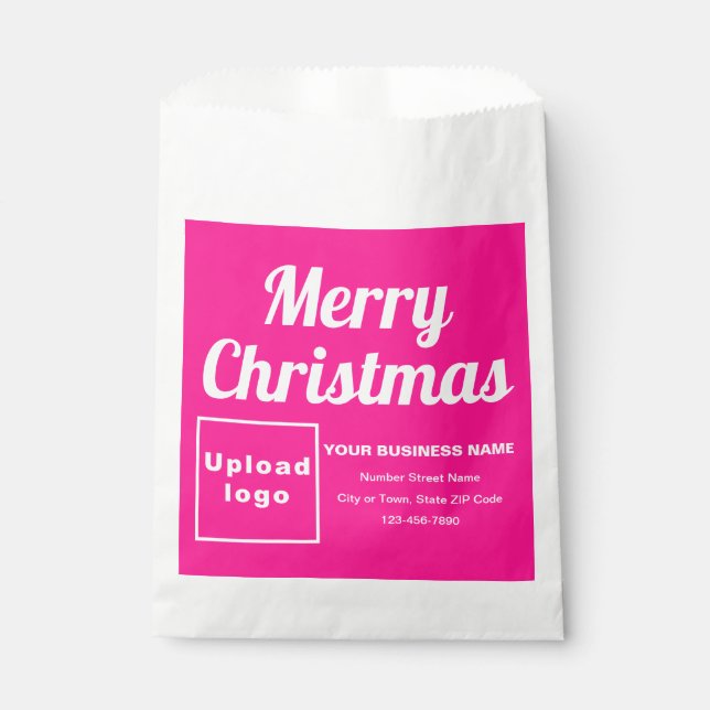 Christmas Business Pink Background Paper Bag (Front)