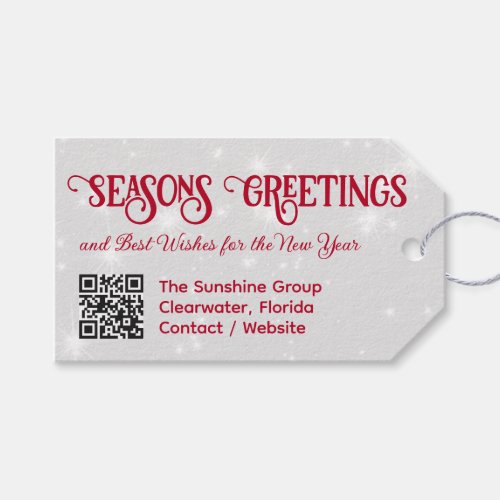 Christmas Business QR code Greeting Tie On Tags