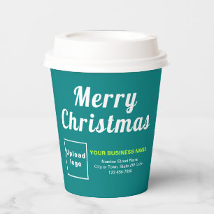 Christmas Business Teal Green Paper Cup