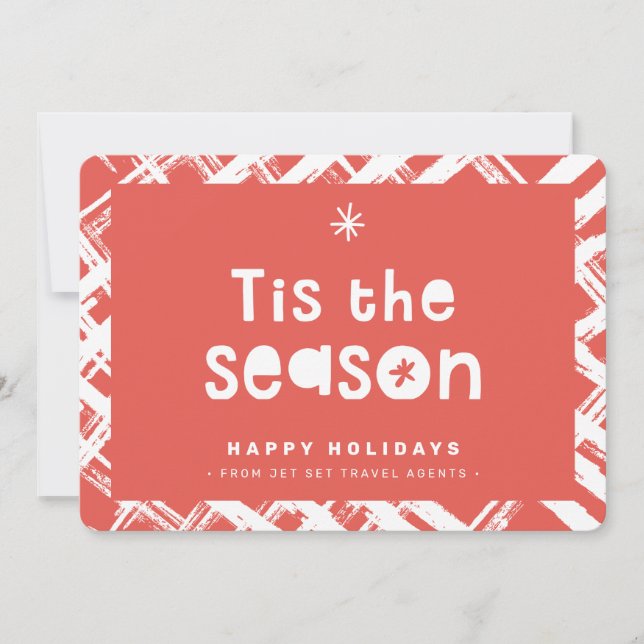 CHRISTMAS BUSINESS THANKS cute tis the season  Invitation (Front)