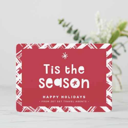 CHRISTMAS BUSINESS THANKS cute tis the season red Invitation