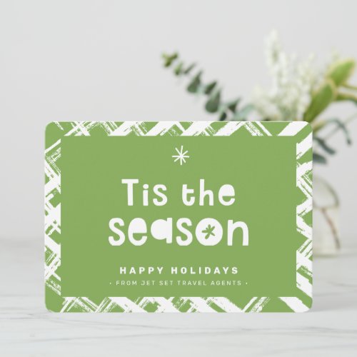 CHRISTMAS BUSINESS THANKS fun tis the season green Invitation