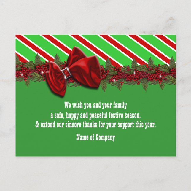 Christmas business wishes PERSONALIZE Postcard (Front)