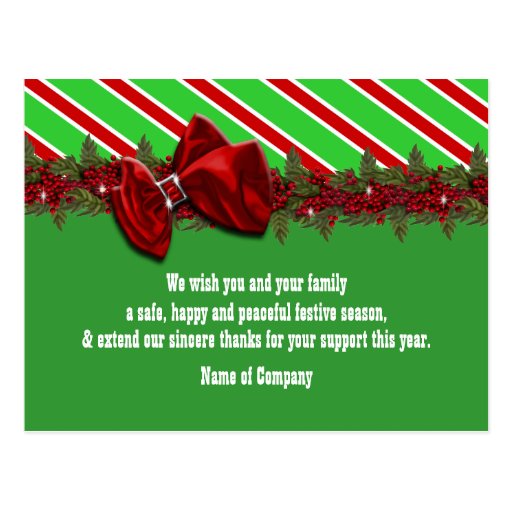 Christmas business wishes PERSONALIZE Postcard | Zazzle