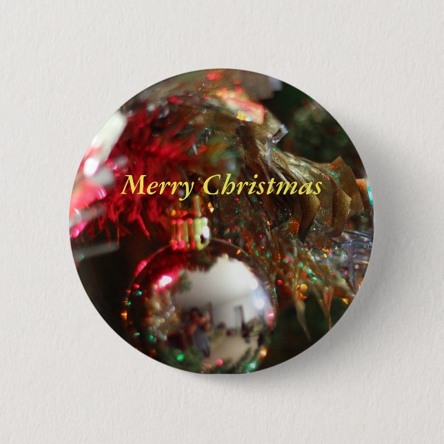 christmas butten pinback button (Front)