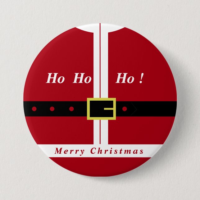 Christmas Button Gift with Funny Santa Design (Front)