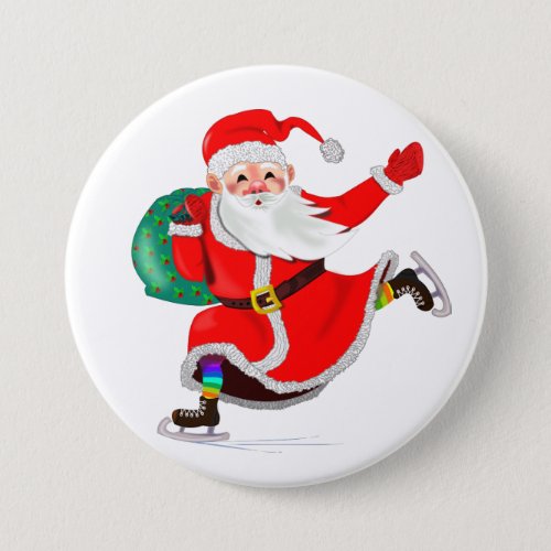 Christmas Button Santa with Gifts