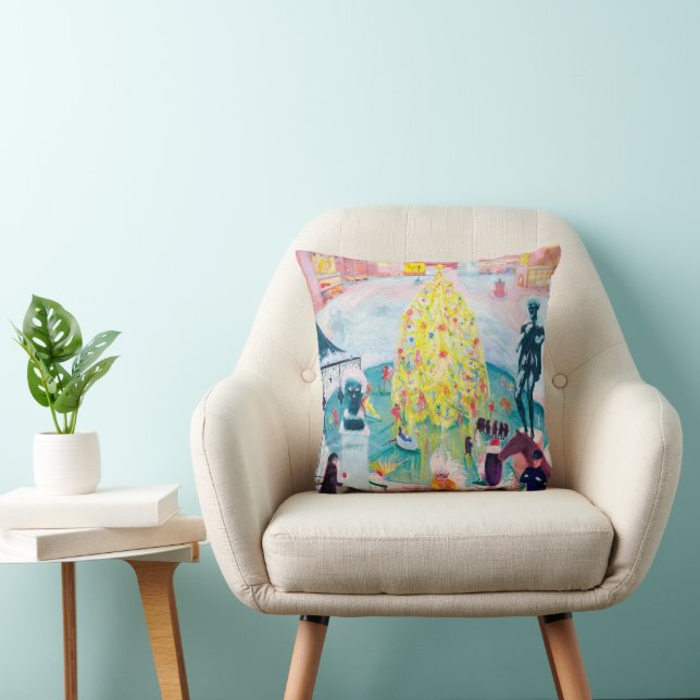 Christmas by Florine Stettheimer Throw Pillow (Chair)