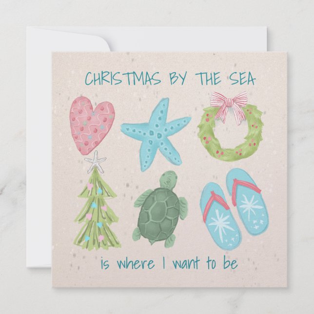 Christmas by the sea holiday card (Front)