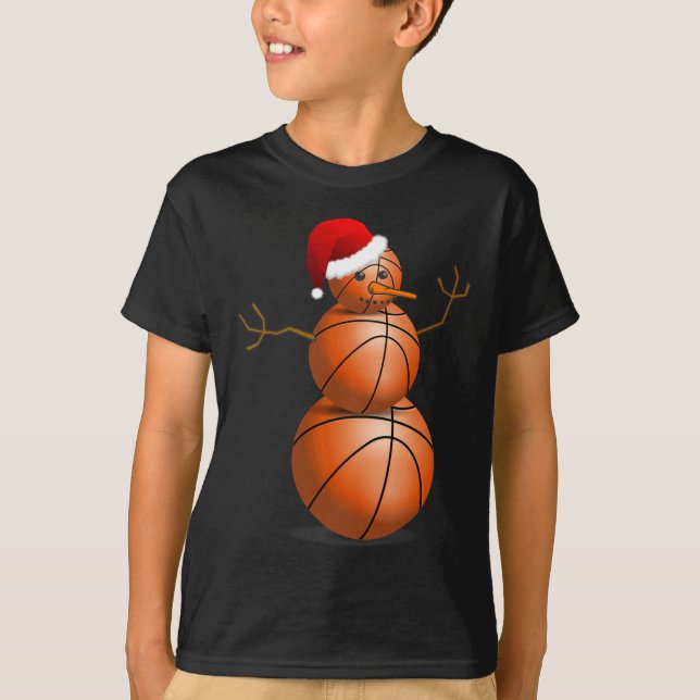 Christmas Bysketbyll - Bysketbyll Snowman  T-Shirt (Front)