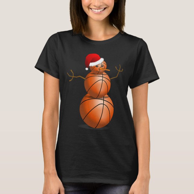 Christmas Bysketbyll - Bysketbyll Snowman  T-Shirt (Front)