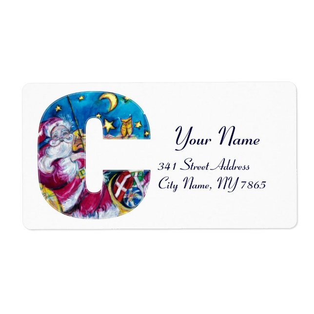 CHRISTMAS C LETTER / INSPIRED SANTA MONOGRAM LABEL (Front)