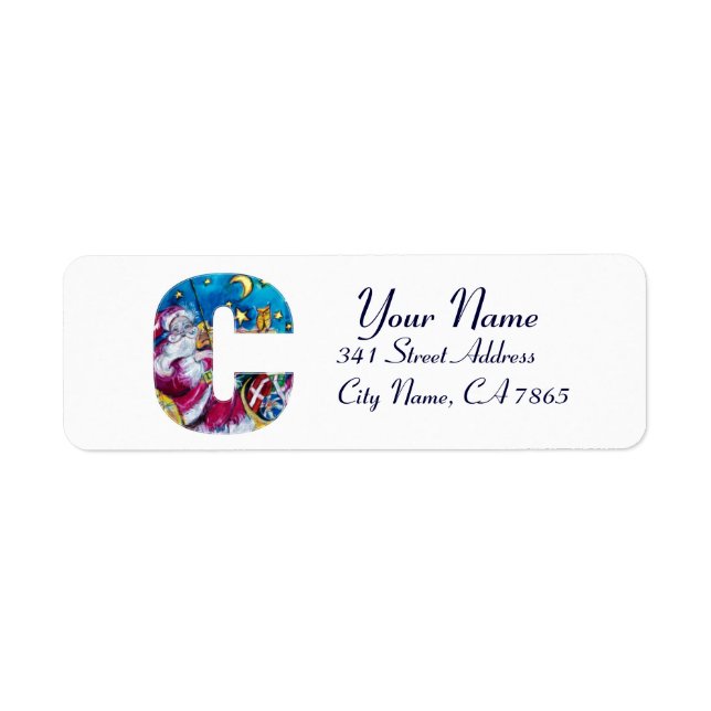 CHRISTMAS C LETTER / INSPIRED SANTA MONOGRAM LABEL (Front)