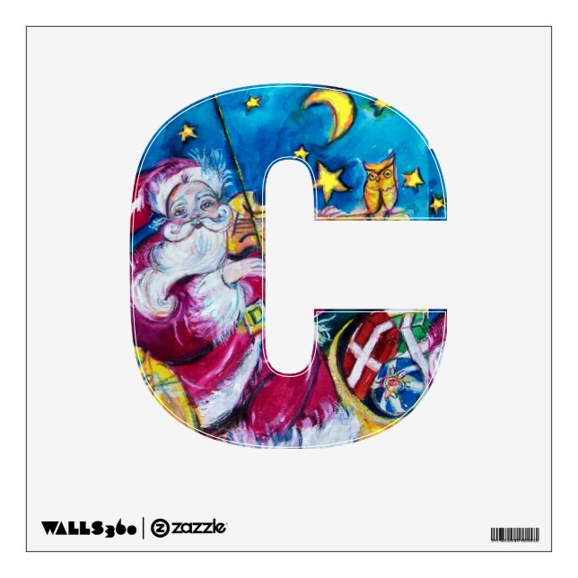 CHRISTMAS C LETTER / INSPIRED SANTA WALL STICKER (Front)