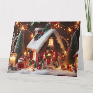 Christmas Cabin Holiday Greeting Card