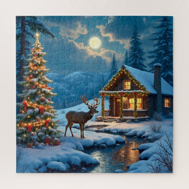 Christmas Cabin Puzzle (Vertical)
