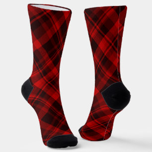 Christmas Cabin Red and Black Plaid Cozy Socks