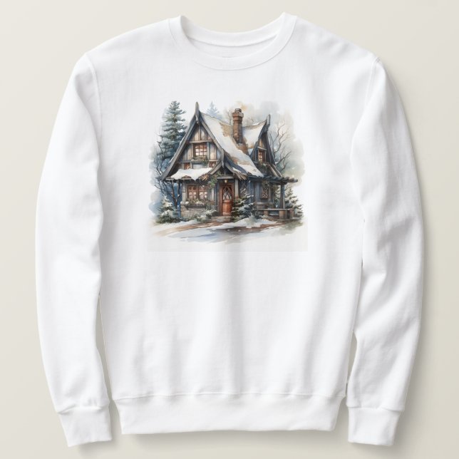 Christmas Cabin Sweatshirt (Design Front)