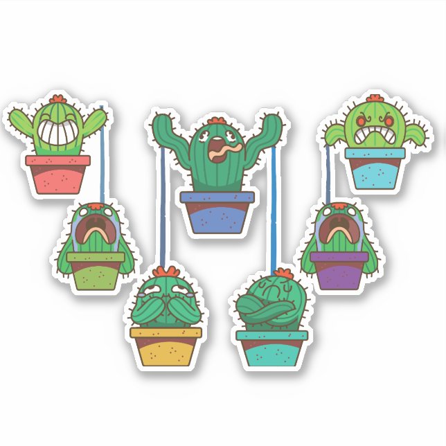 christmas cacti  sticker (Front)