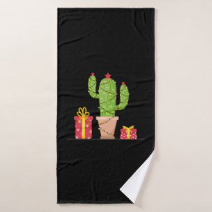 Christmas Cactus   Bath Towel