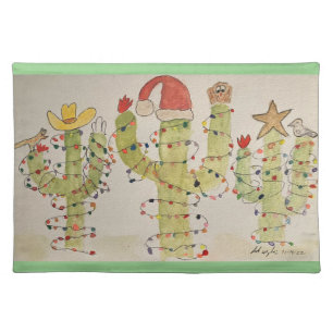 Christmas Cactus Cloth Placemat