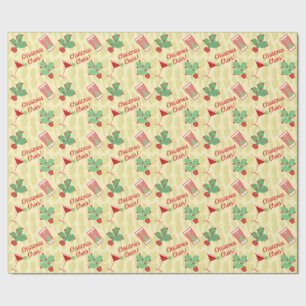 Christmas Cactus Couple Custom Wrapping Paper