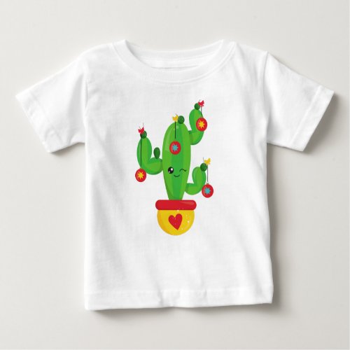 Christmas Cactus Cute Cactus Christmas Ornaments Baby T_Shirt