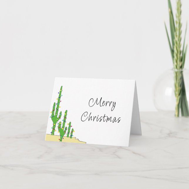 Christmas Cactus Desert Southwest  Holiday Card (Front)
